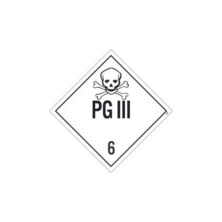 Nmc PLACARD, POISON, PG III 6, DL127PR10